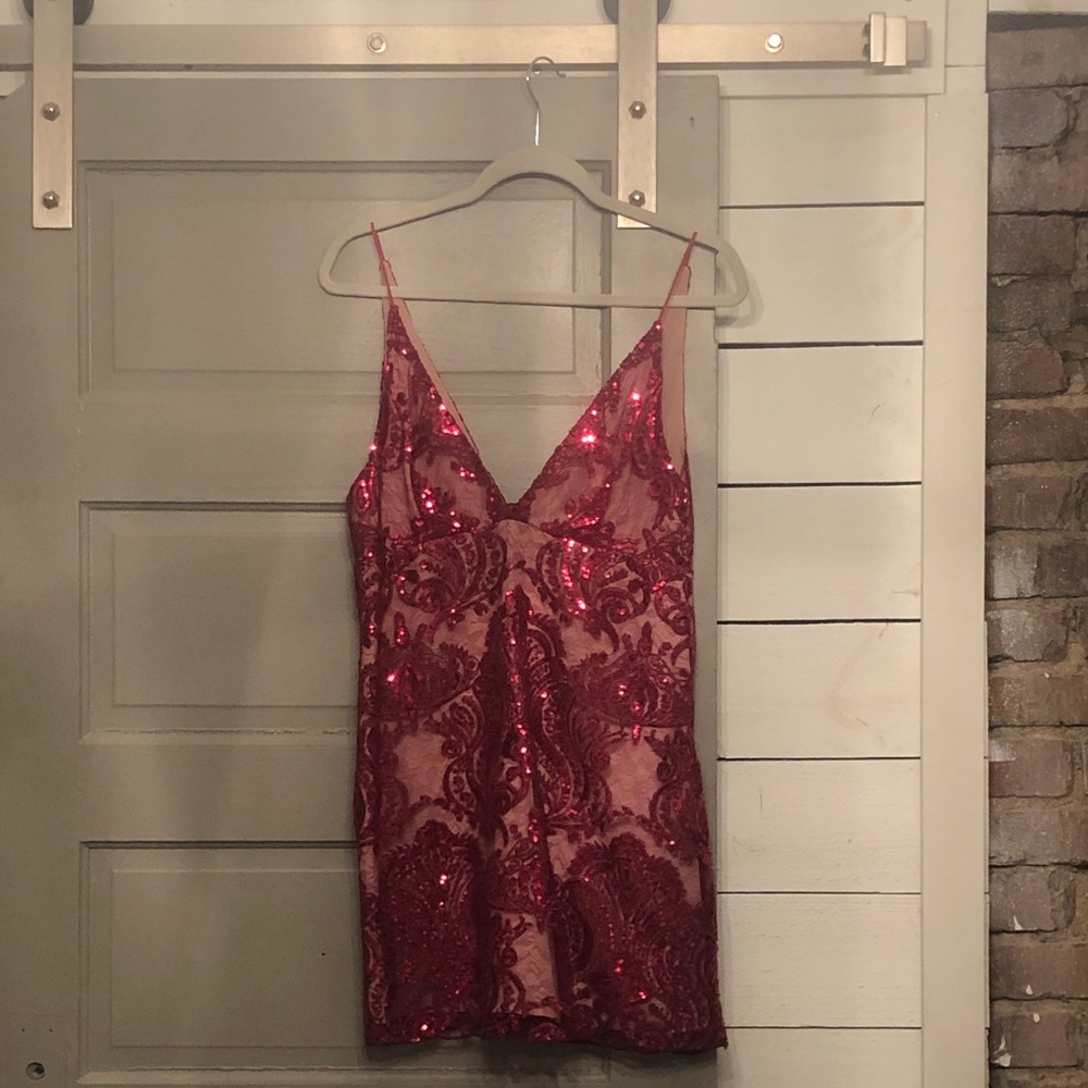 Free People Red Sequin Dress